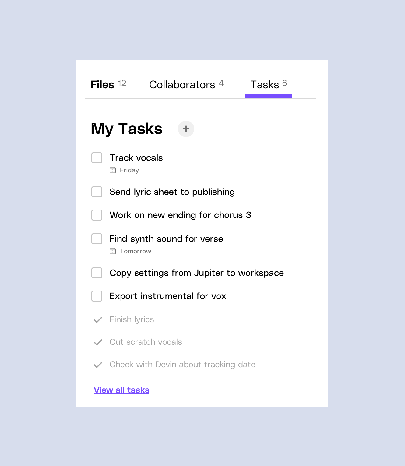 Boombox tasks