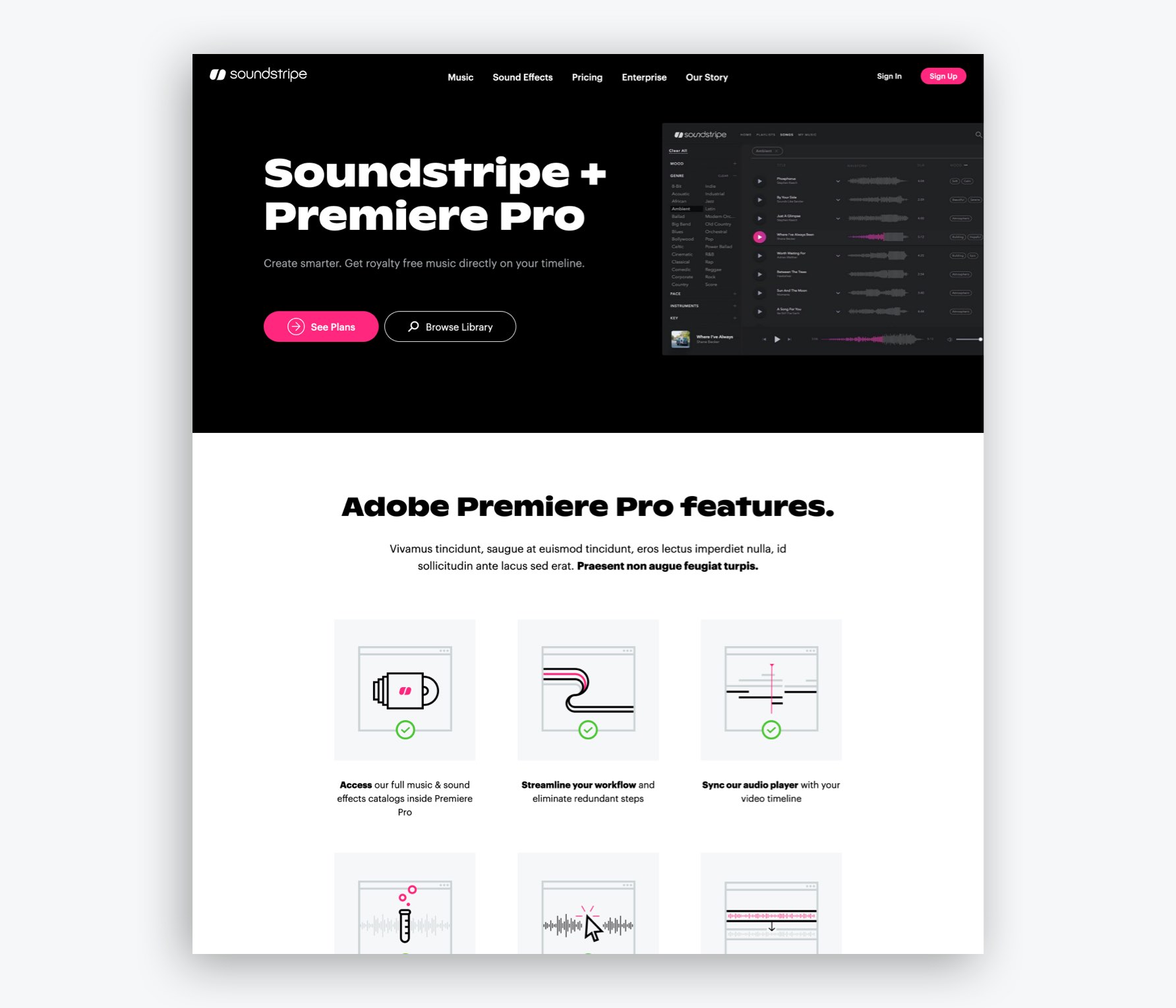 Soundstripe features