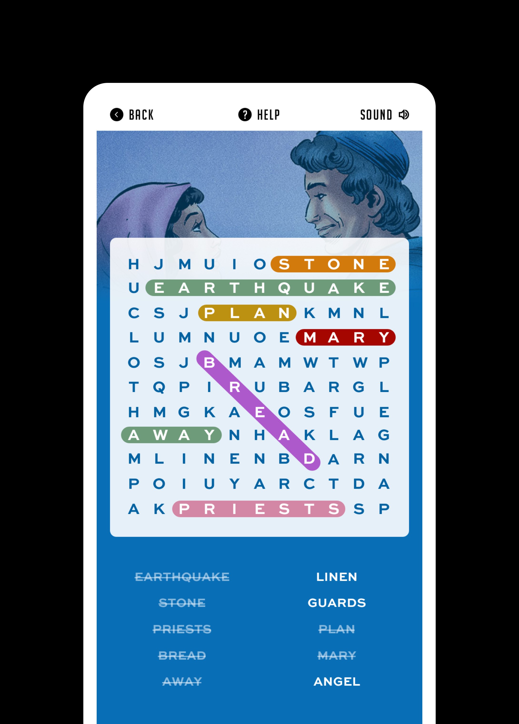 The Action Bible crossword puzzle game