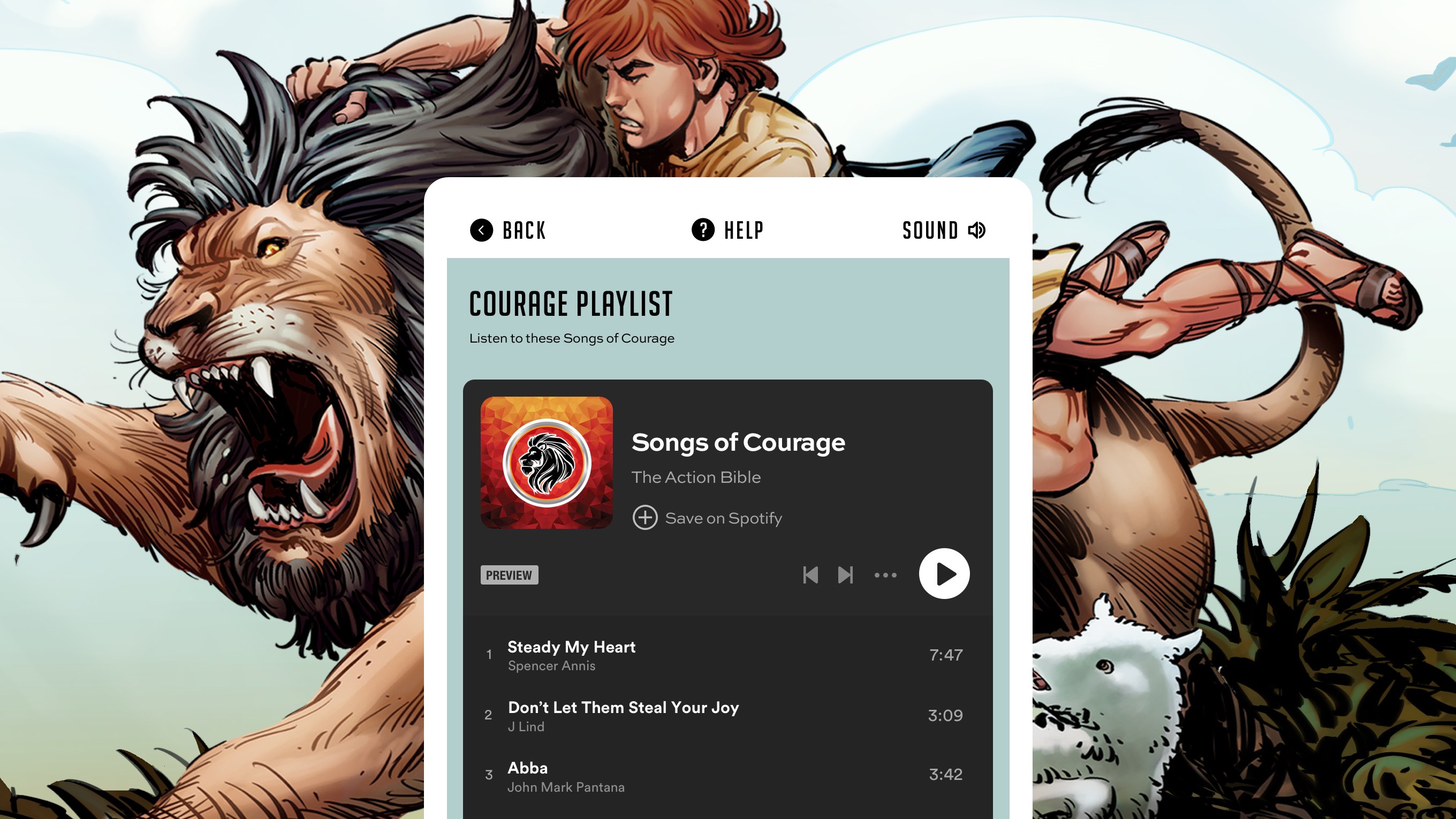 The Action Bible courage playlist