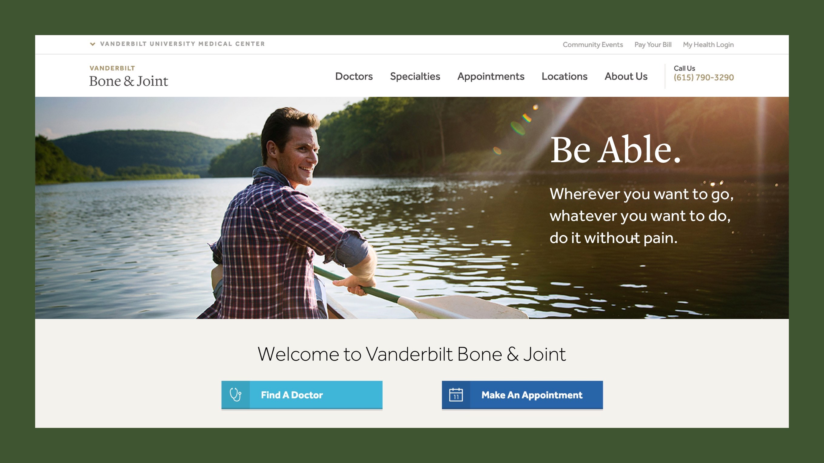 Vanderbilt Bone & Joint website design